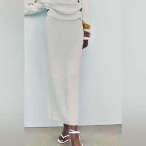 Zara cotton Maxi Skirt light blue sequin sz L